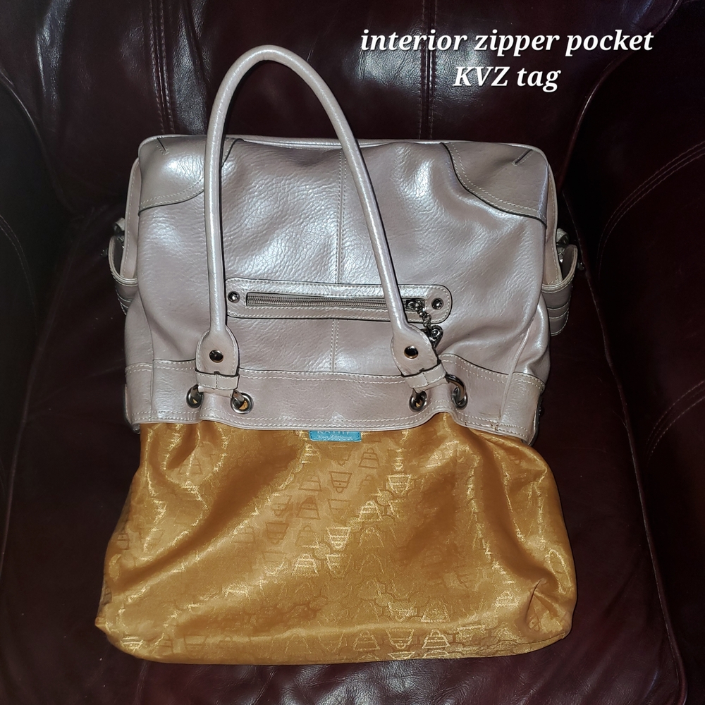 Women’s Metallic Light Pink Tote Bag - Elegant Everyday Handbag - Picture 12 of 16